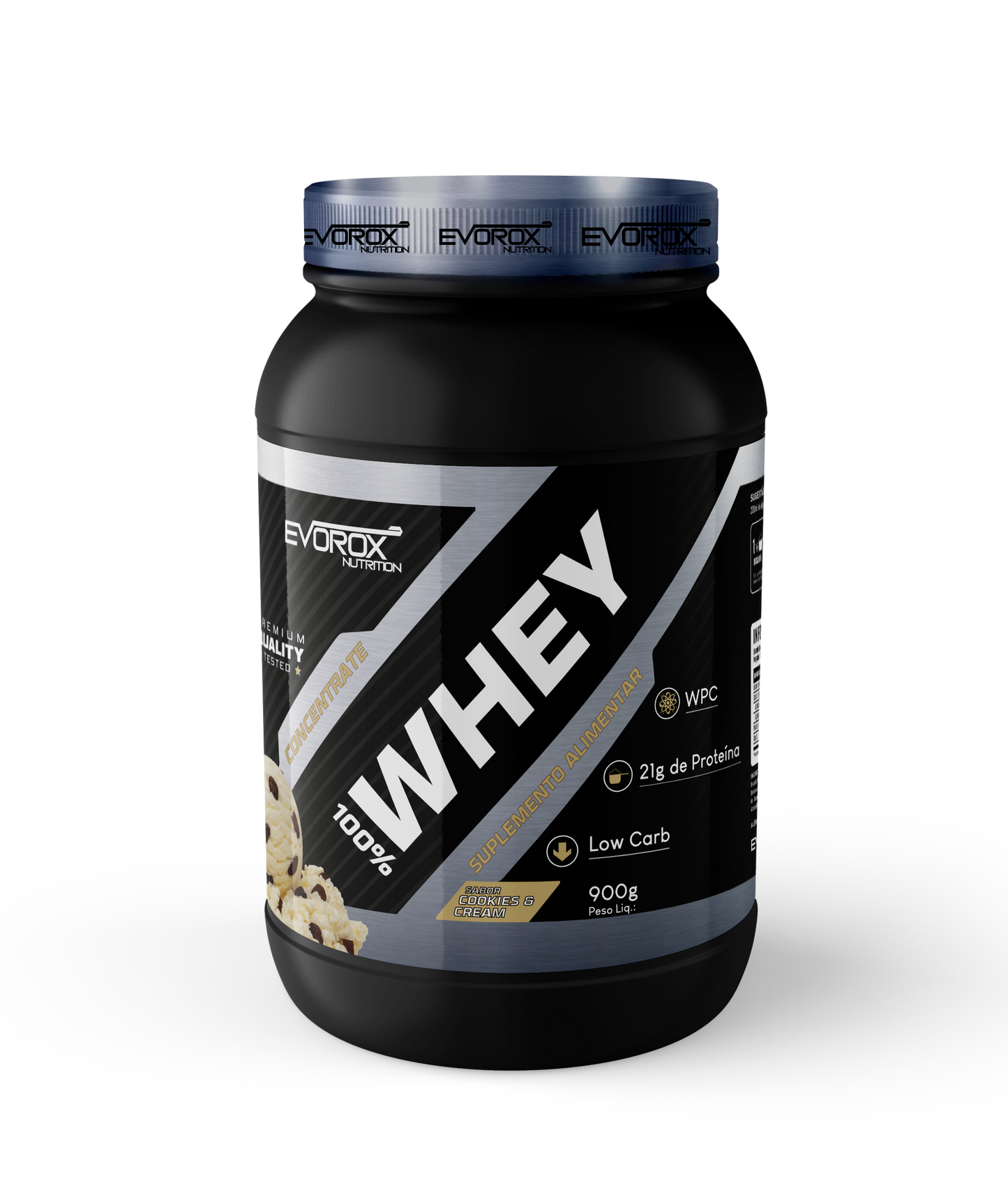 Whey Protein 100% Cookies 900g Evorox